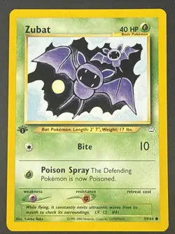 Zubat 1st Edition NEAR MINT - 59/64 Neo Revelation Set - Pokemon TCG WOTC 2001 - Image 1
