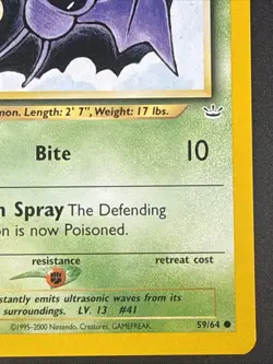 Zubat 1st Edition NEAR MINT - 59/64 Neo Revelation Set - Pokemon TCG WOTC 2001 - Image 4