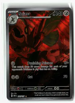 Scizor ⭐ 205/197 Holo Illustration Rare Obsidian Flames 2023 Pokemon NM - Image 1