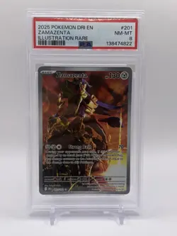 2025 POKEMON DRI EN-DESTINED RIVALS ILLUSTRATION RARE #201 ZAMAZENTA PSA 8 - Image 1