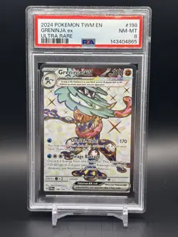 2024 POKEMON TWM EN-TWILIGHT MASQUERADE ULTRA RARE #198 GRENINJA EX PSA 8 - Image 1