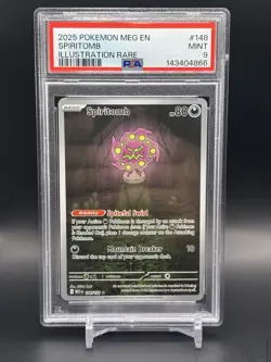 2025 POKEMON MEG EN-MEGA EVOLUTION ILLUSTRATION RARE #148 SPIRITOMB PSA 9 - Image 1