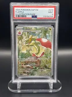PSA 9 MINT Flapple Surging Sparks Illustration Rare Holo 2024 Pokemon 210/191 - Image 1