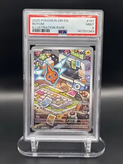 2025 POKEMON DRI EN-DESTINED RIVALS ILLUSTRATION RARE #197 ROTOM PSA 9 - Image 1