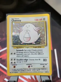 Chansey 003/102 Base Set Holo Pokemon WOTC TCG Vintage - Image 1