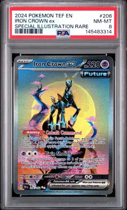 Iron Crown EX 206/162 Special Illustration Rare Pokemon PSA 8 *314 - Image 1