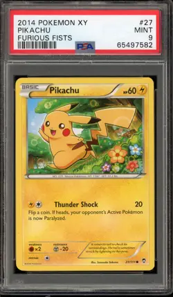 Pokemon Pikachu XY Furious Fists #27 PSA 9 Mint - Image 1