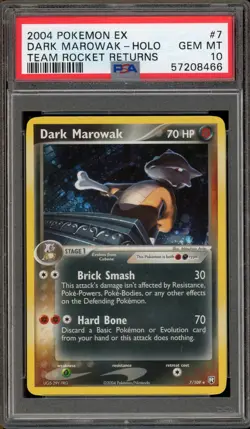 Pokemon Dark Marowak EX Team Rocket Returns Holo Rare #7 PSA 10 Gem Mint - Image 1