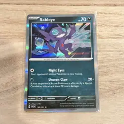 Pokemon Sableye Basic Darkness Holo Rare Sv02 Paldea Evolved 136/193 70 HP - Image 1