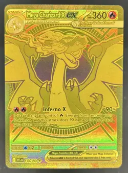 2025 Pokemon Phantasmal Flames Mega Charizard X ex Hyper Rare #130/094 - Image 1