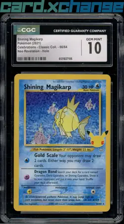 2021 Pokemon Celebrations 66 Shining Magikarp Classic CGC 10 Gem Mint - Image 1