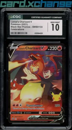 2021 Pokemon Celebrations BST SWSH133 Lance's Charizard V CGC 10 Gem Mint - Image 1