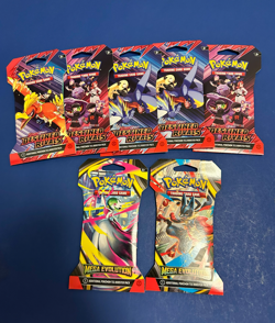 Lot of 7 Pokemon Destined Rivals, Mega Evolution Sleeved Packs - Image 1