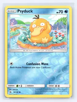Psyduck 28/149 Common SM Base Set Pokemon Reverse Holo Near Mint - Image 1
