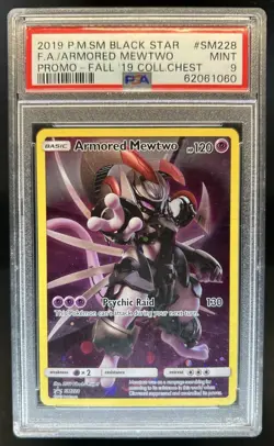 2019 Pokemon SM Black Star Promos Armored Mewtwo #SM228 PSA 9 - Image 1