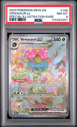 Venusaur EX 198/165 Special Illustration Rare 151 Pokemon PSA 8 *357 - Image 1