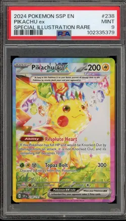 Pokemon Pikachu ex Surging Sparks Special Illustration Rare #238 PSA 9 Mint - Image 1