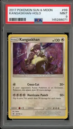 Pokemon Kangaskhan Sun & Moon Holo Rare #99 PSA 9 Mint - Image 1