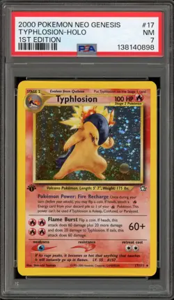 Pokemon Typhlosion Neo Genesis 1st Edition Holo Rare #17 PSA 7 - Image 1