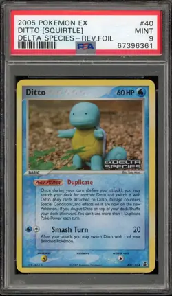 Pokemon Ditto [Squirtle] EX Delta Species Reverse Holo #40 PSA 9 Mint - Image 1