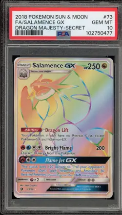 Pokemon Salamence GX Dragon Majesty Secret Rare #73 PSA 10 Gem Mint - Image 1