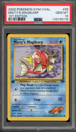 Pokemon Misty's Magikarp Gym Challenge 1st Edition #88 PSA 10 Gem Mint - Image 1