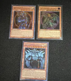 Konami Yu-Gi-Oh! 3 Card Lot 1st Edition Black Luster Chaos Emperor Obelisk - Image 1