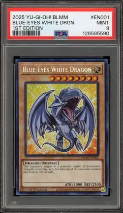 Yu-Gi-Oh! Blue-Eyes White Dragon 1st Edition BLMM-EN001 PSA 9 Mint - Image 1