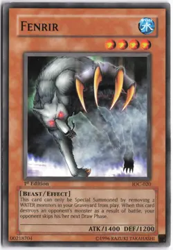 Yugioh - Fenrir IOC-020 1st Edition - Invasion of Chaos - Image 1