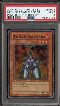 Yu-Gi-Oh! Neo-Spacian Flare Scarab Power of the Duelist 1st Ed POTD-EN004 PSA 9 - Image 1