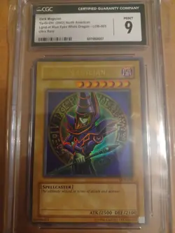 Yu-Gi-Oh Dark Magician LOB-005 Ultra Rare Unlimited CGC 9 Mint - Image 1