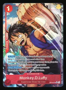 MONKEY.D.LUFFY OP14-013 ONE PIECE SR ALTERNATE ART AZURE SEA'S SEVEN ENGLISH - Image 1