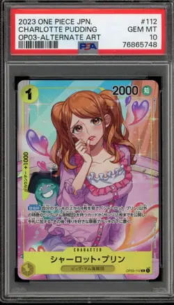 One Piece CCG Charlotte Pudding Japanese Alternate Art OP03-112 PSA 10 Gem Mint - Image 1