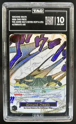 2026 One Piece Azure Sea's Seven Ground Death Rare #OP14-096 TAG 10 - Image 1