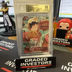 One Piece CCG Monkey.D.Luffy Mos Burger Tie-Up Campaign JPN Promo P-080 BGS 10 - Image 1