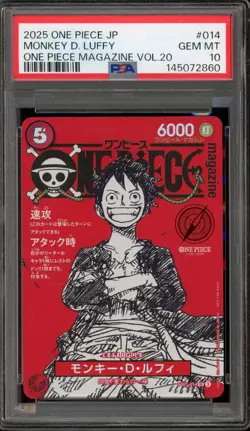 One Piece CCG Monkey.D.Luffy OP Magazine Vol. 20 Japanese ST21-014 PSA 10 - Image 1
