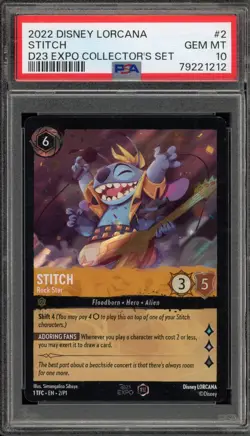 Disney Lorcana Stitch Rock Star D23 Expo Collectors Set 1st Ed Promo 2/P1 PSA 10 - Image 1