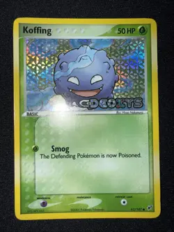 2005 Pokemon EX Deoxys #62 Koffing Reverse Holo NM Rare Vintage Card STAMPED - Image 1