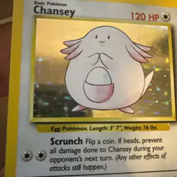 Pokemon Chansey Holo Rare TCG Card Base Set Unlimited 3/102 - Image 2