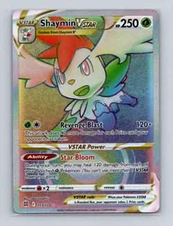 Shaymin VSTAR 173 2023 Pokemon Brilliant Stars Full Art Ultra Rare Card NM+ - Image 1