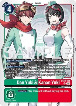 Digimon Card Game Dan Yuki & Kanan Yuki Super Rare Time Stranger BT24-085 - Image 1