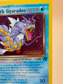 Dark Gyarados (Prerelease) Holo Rare Team Rocket 8 Pokemon Card - 1999 SWIRL - Image 2