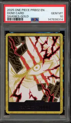 One Piece CCG Don!! Card Shanks Gold PRB02 PSA 10 Gem Mint - Image 1