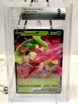 Tsareena V 21/264 Pokemon SWSH Fusion Strike Ultra Rare 2021 Beckett BGS 9 Mint - Image 1