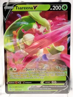 Tsareena V 21/264 Pokemon SWSH Fusion Strike Ultra Rare 2021 Beckett BGS 9 Mint - Image 2