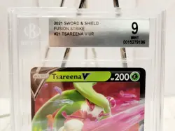 Tsareena V 21/264 Pokemon SWSH Fusion Strike Ultra Rare 2021 Beckett BGS 9 Mint - Image 3