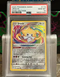 Pokemon TCG Jirachi Vivid Voltage 119/185 Rare Card 2020 PSA GEM MT 10 - Image 1