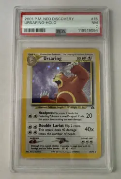 PSA 7 2001 PM Neo Discovery Ursaring Holo Rare 15/75 Pokemon TCG Card - Image 1