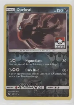 Darkrai (Pokemon League Stamp) Reverse Foil Sun & Moon Burning Shadows #87 - Image 1
