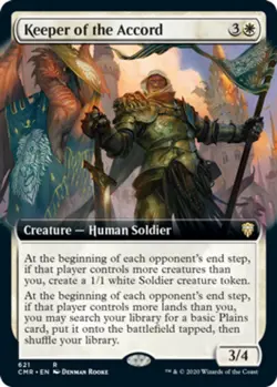Keeper of the Accord - Extended Art Magic mtg Light Play, English Commander Lege - Image 1